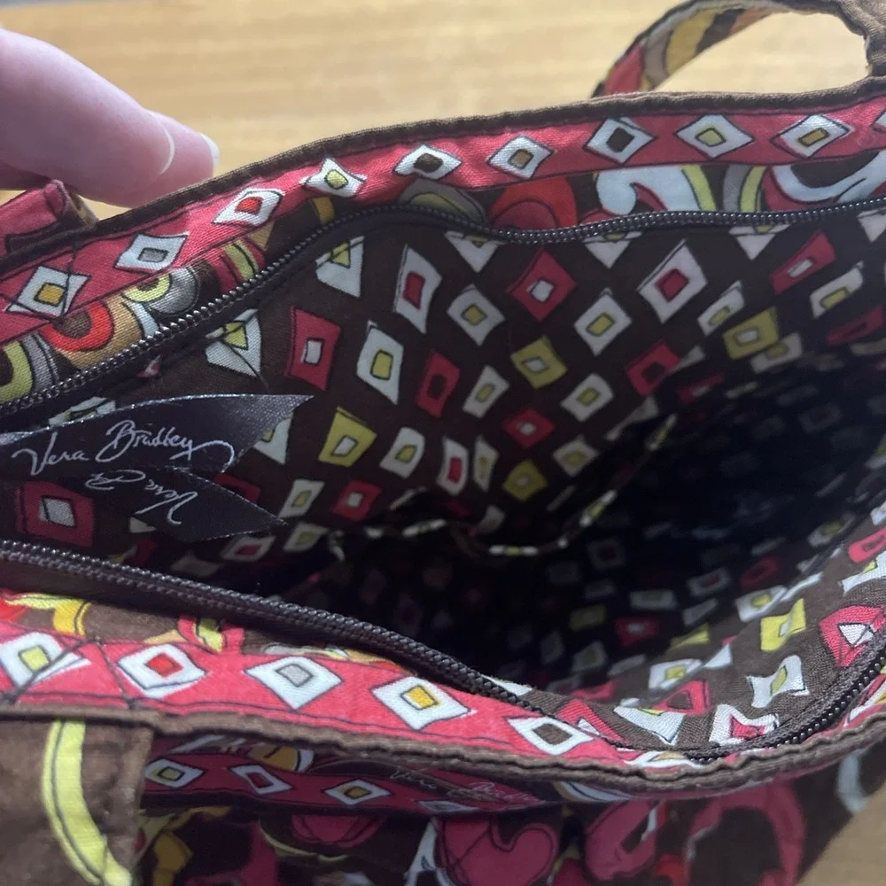 Vera‎ Bradley Morgan Puccini Tote Bag Purse Hobo Brown Paisley Floral W / Wallet - Picture 8 of 14